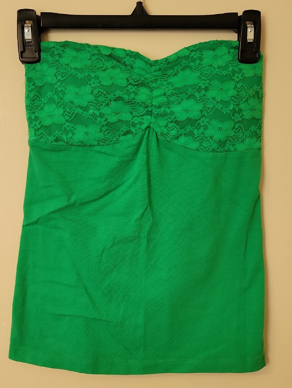 Strapless Lace Bust Green Top
